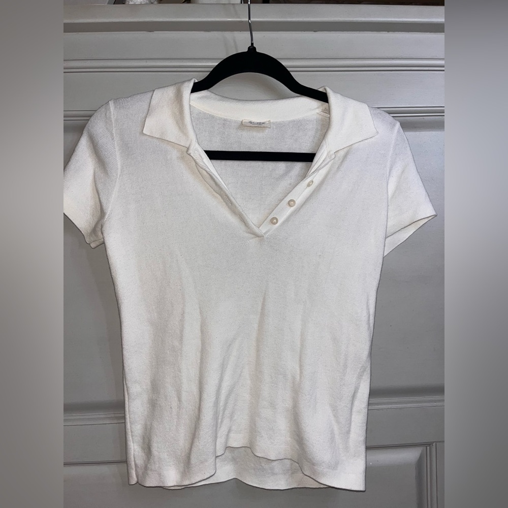 Brandy Melville white collared button up